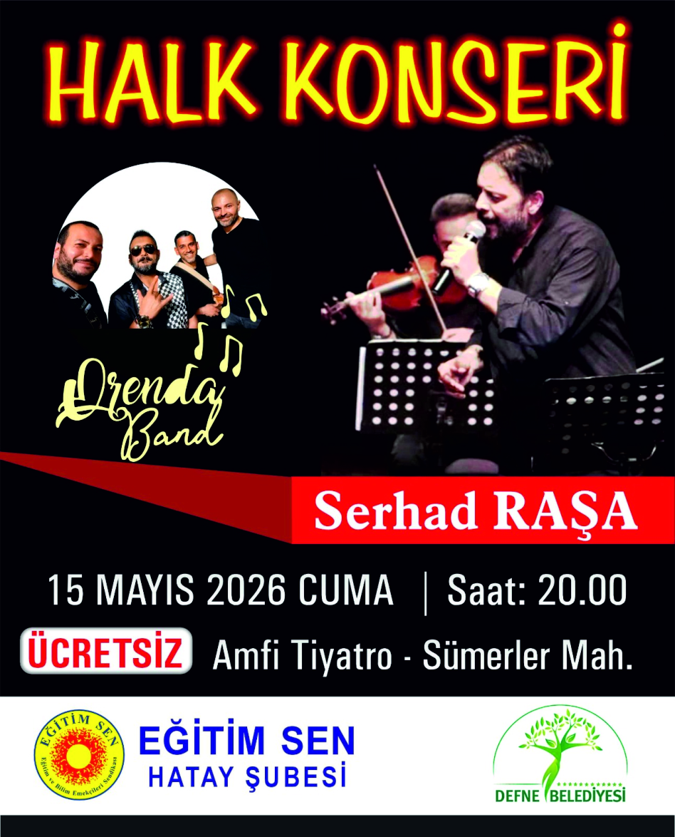 EĞİTİM SEN HATAY ŞUBESİ’nden ÜCRETSİZ HALK KONSERİ