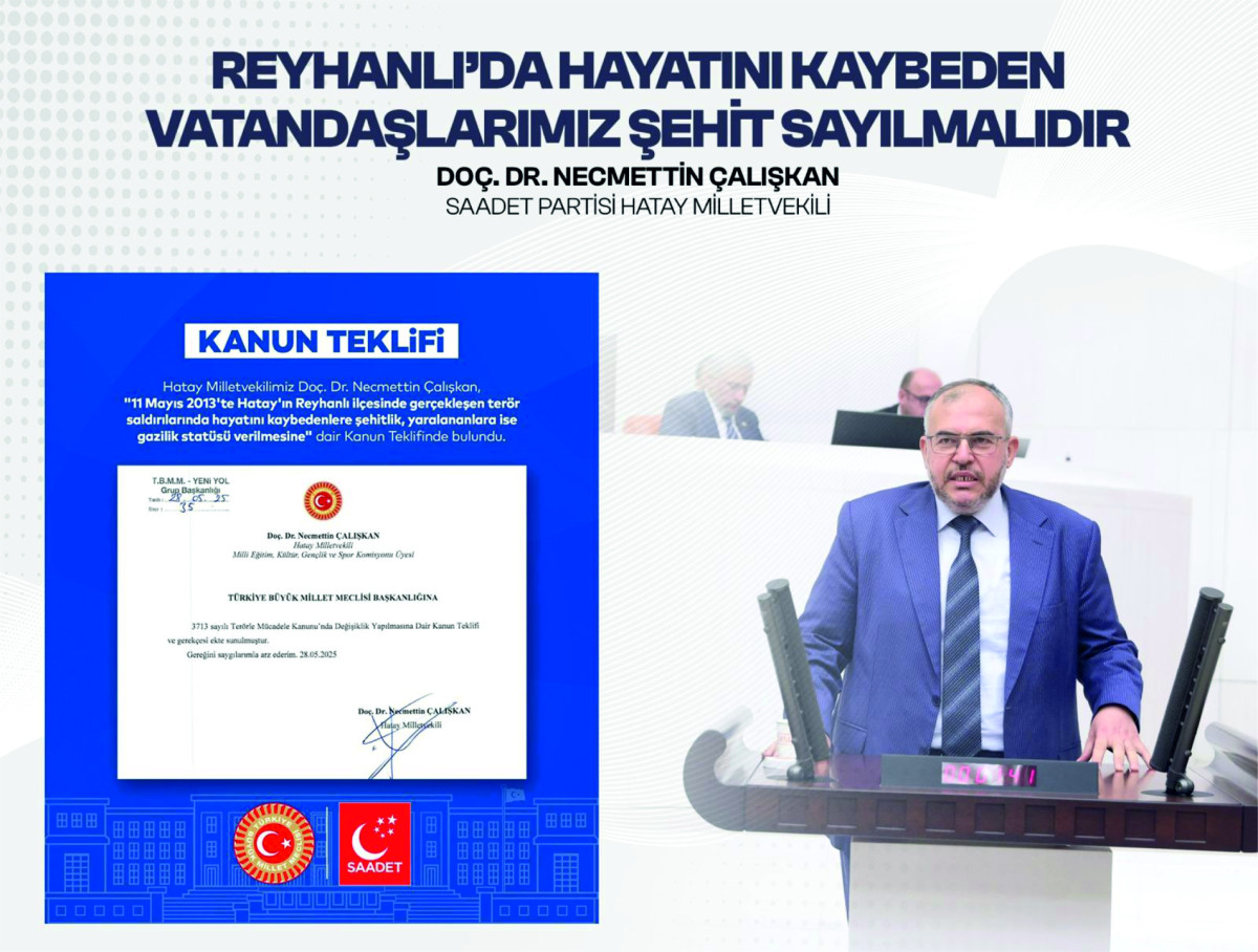 Mv. NECMETTİN ÇALIŞKAN’dan KANUN TEKLİFİ