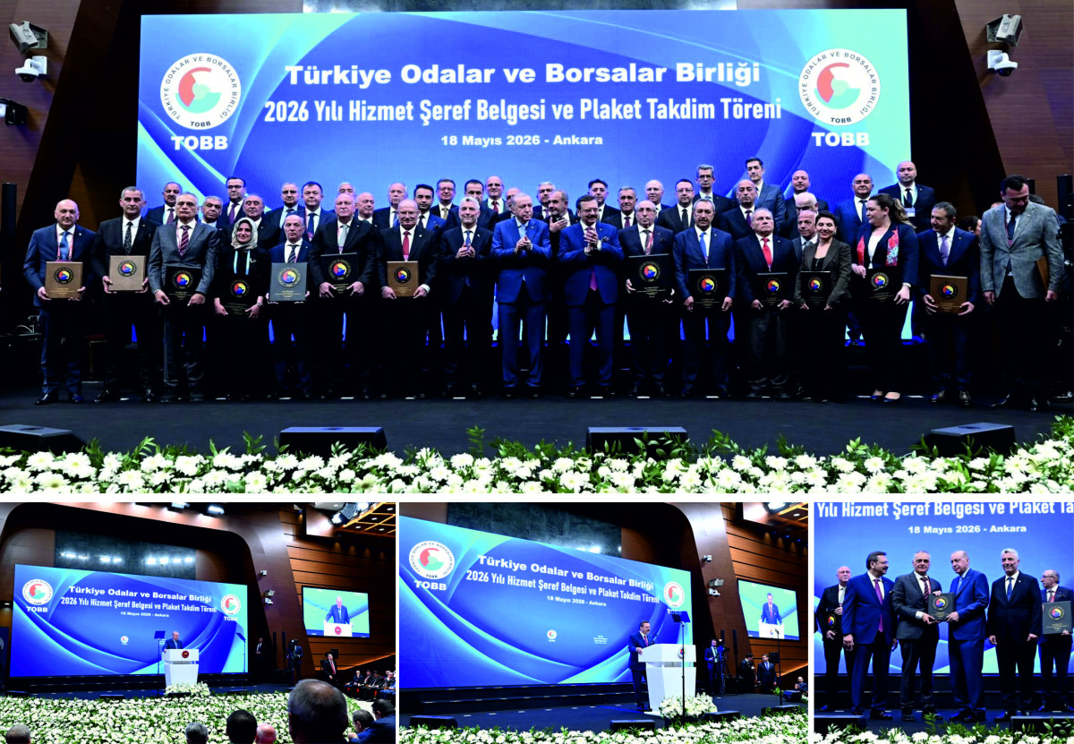 HTSO BAŞKANI HİKMET ÇİNÇİN’E HİZMET ŞEREF BELGESİ