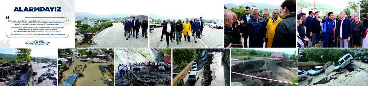 BAŞKAN ÖNTÜRK, SAHADA İNCELEMELERDE BULUNDU. ALARMDAYIZ DEDİ.