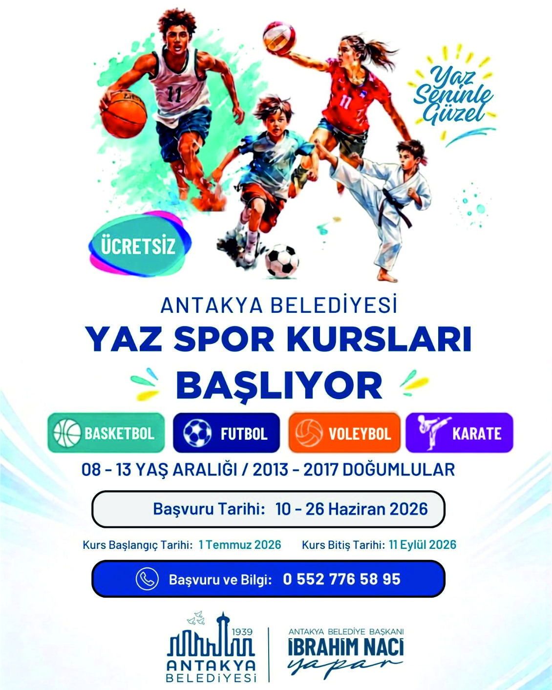 ANTAKYA BELEDİYESİ YAZ SPOR KURSLARI BAŞLIYOR