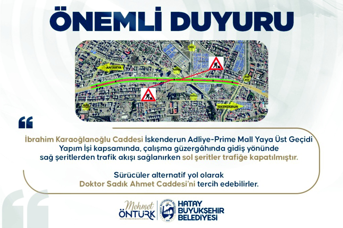 BÜYÜKŞEHİRDEN İSKENDERUN’A YENİ YAYA ÜST GEÇİDİ