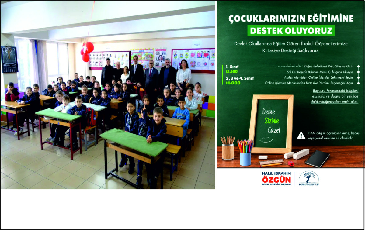 DEFNE BELEDİYESİ’NDEN EĞİTİME NAKDİ DESTEK
